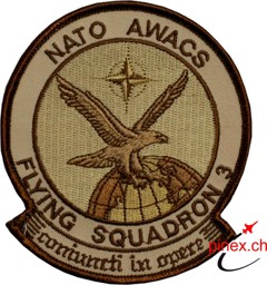 Bild von Nato Awacs Flying Squadron 3 Abzeichen Patch Sand Tarn (dunkel)